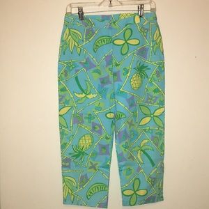 Lilly Pulitzer vintage tropical crop pants size 6
